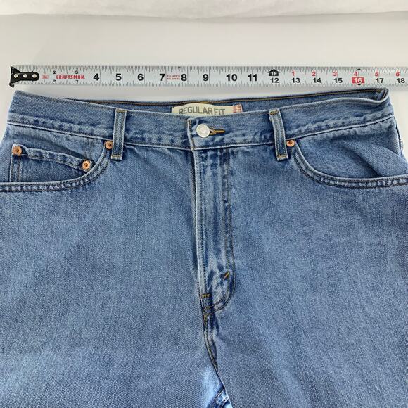 Levi’s 505 Straight Leg Regular Fit Mens Jeans 36 30 - Picture 6 of 13